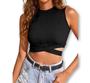 Imagem de Blusa Cropped recorte lateral viscolycra cavada blogueira feminina