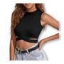 Imagem de Blusa cropped regata recorte na lateral viscolycra fashion