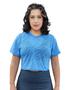 Imagem de Blusa Cropped T-Shirt Fitness Academia Esporte Verão Azul