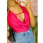 Imagem de Blusa cropped top alça regata frente unica suplex feminina