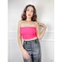 Imagem de Blusa Cropped top faixa com bojo moda gringa feminina