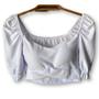 Imagem de Blusa cropped top poliéster feminino manga bufante com bojo transpassado