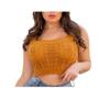 Imagem de Blusa cropped tricôt alça larga feminina fashion