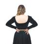 Blusa Cropped Veludo Gótica Preta Manga Longa Ópera Trapézia Imagem de Blusa Cropped Veludo Gótica Preta Manga Longa Ópera Trapézia