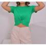 Imagem de Blusa Cropped viscolycra manga curta nozinho feminino casual