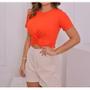 Imagem de Blusa Cropped viscolycra manga curta nozinho feminino moda menina