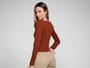 Imagem de Blusa Cropped Vista Magalu Ribana Franzido Frontal Manga Longa