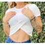 Imagem de Blusa cropped X feminino manga curta