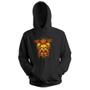 Imagem de Blusa de Frio Moletom flanelado com Capuz Estampa Digital Unissex Envio Imediato Caveira Amarela com Flores Vermelhas