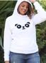 Imagem de Blusa de Frio Pelúcia Moletom Panda Capuz Pelinho Feminina