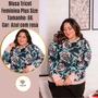 Imagem de Blusa de Frio Tricot Feminina Suéter Plus Size Rosas Tamanho GG Linda