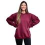 Imagem de Blusa de Moletom Felpado Gola Careca Liso Uniforme Feminino