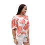 Imagem de Blusa De Tecido Viscose Estampada Cereja Rosa 72857