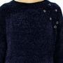 Imagem de Blusa Decote Redonda Feminina Tricot Chenille Ilhoses Frio