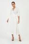 Imagem de Blusa Em Plano Off White Transpassada Com Amarração Via Tolentino