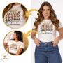 Imagem de Blusa Feminina 100% Algodão Camiseta Jesus Brilho Off White Conforto  Moda Evangélica