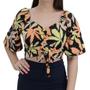 Imagem de Blusa Feminina Averzzy Cropped Estampada Preta - 6188