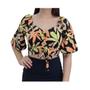 Imagem de Blusa Feminina Averzzy Cropped Estampada Preta - 6188