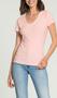 Imagem de Blusa feminina baby look canelada decote V manga curta casual