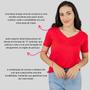 Imagem de Blusa Feminina Básica Manga Curta Gola V Vermelha