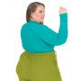 Imagem de Blusa feminina cacharrel gola redonda fechada basica manga longa solida segunda pele casual segunda pele viscolycra sueter slim e plus size 40 ao 62