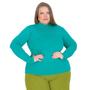 Imagem de Blusa feminina cacharrel gola redonda fechada basica manga longa solida segunda pele casual segunda pele viscolycra sueter slim e plus size 40 ao 62