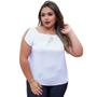 Imagem de Blusa feminina ciganinha de manga curta M ao G1 - Blusa social feminina ombro a ombro com recorte nas mangas 40 ao 52