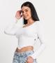 Imagem de Blusa Feminina Cropped Corset Kohmar Branco