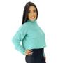 Imagem de Blusa Feminina Cropped Tricot Gola Alta Manga Longa