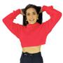 Imagem de Blusa Feminina Cropped Tricot Gola Alta Manga Longa