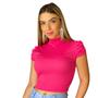 Imagem de Blusa Feminina Curta Canelada Princesa Cor Rosa: Pink Style