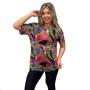 Imagem de Blusa Feminina de Tule Transparente Academia Fitness Manga Curta