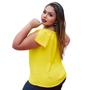 Imagem de Blusa feminina decote reto ombros a mostra de manga curta ciganinha social amarração na frente slim e plus size 40 42 44 46 48 50 52 54 - M ao G2