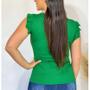 Imagem de Blusa feminina elegante regata canelada com babado