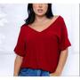 Imagem de Blusa feminina estilo viscolycra manga curta com decote v