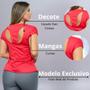 Imagem de Blusa Feminina Fitness em Dry Fit para Academia Seca Rápido com Detalhe nas Costas