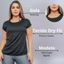 Imagem de Blusa Feminina Fitness em Dry Fit para Academia Seca Rápido com Detalhe nas Costas