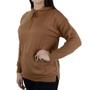 Imagem de Blusa Feminina Iaraline Tricot com Capuz Marrom - 5560