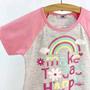 Imagem de Blusa Feminina Infantil Manga Curta Raglan Mescla Make Today Happy