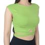 Imagem de Blusa Feminina Lado Avesso Cropped Canelado Verde - L120459