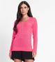 Imagem de Blusa Feminina Longa Tricot Trançado Select Rosa