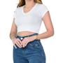 Imagem de Blusa Feminina LZT Cropped Viscose Branco - 8079