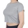 Imagem de Blusa Feminina LZT Cropped Viscose Cinza Mescla - 8078