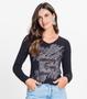 Imagem de Blusa Feminina Manga Longa Rovitex Preto