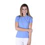 Imagem de Blusa Feminina Modelo Baby Look Lisa Tecido de Piquet Azul-