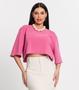 Imagem de Blusa Feminina Over Cropped Estonada Rosa