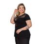 Imagem de Blusa Feminina Peplum Com Decote Em Tule Plus Size