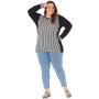 Imagem de Blusa Feminina Plus Size com Listrado e botões 103614