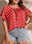 Imagem de Blusa Feminina Plus Size Eytino - Casual Boho Floral com Decote V - Vermelha