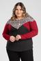 Imagem de Blusa Feminina Plus Size Malha Suedy Bicolor Com Sublimado - Serena